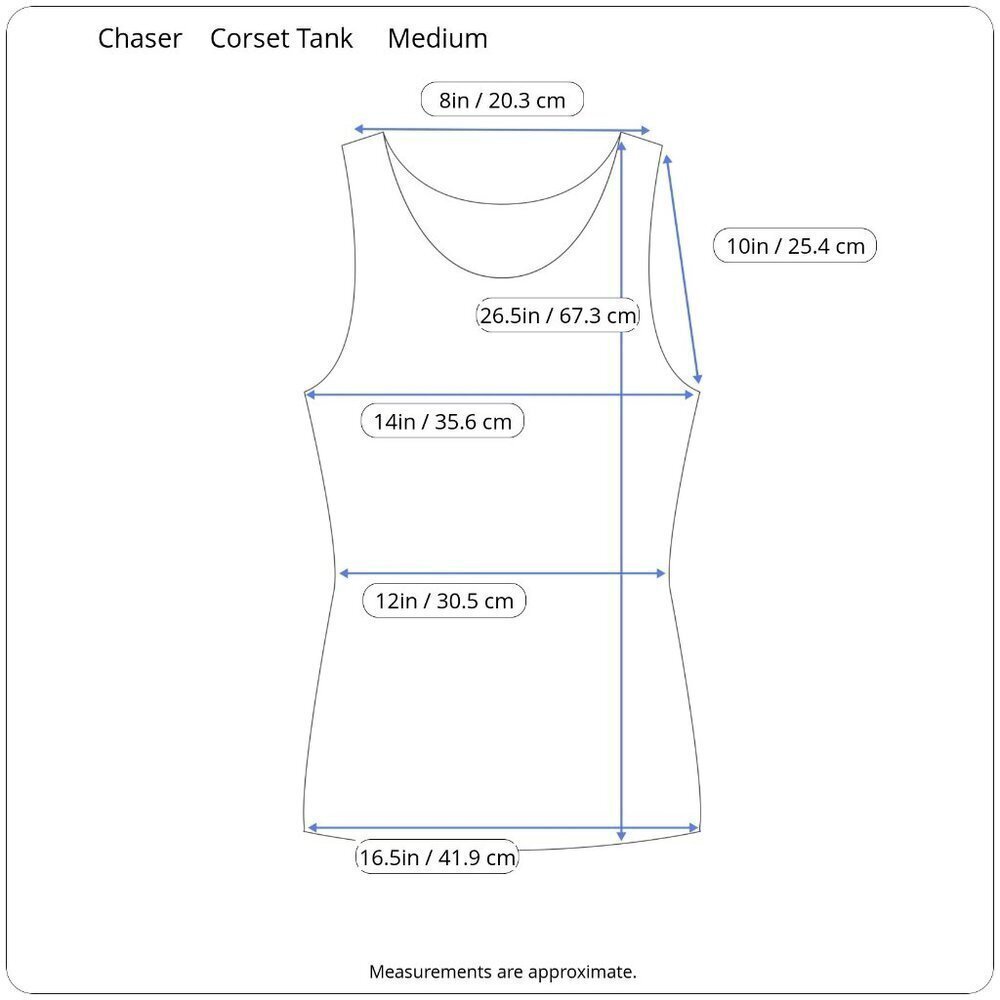 Chaser Racerback Tank Top Corset Front Curved Hem Faded Black Medium - Picture 15 of 16
